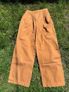 Mango Wide-Leg Chinos in Caramel 2